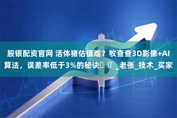 股银配资官网 活体猪估值难？牧查查3D影像+AI算法，误差率低于3%的秘诀​​_老张_技术_买家